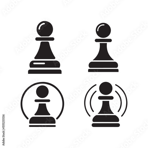 a vector illustration set of chess on white background