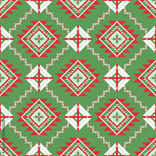 Native American Tribal Textile seamless Pattern Geometric Ethnic Vector Illustration for Carpet and Tile