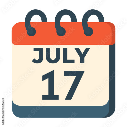 July 17 calendar vector on white background
Vector calendar with date