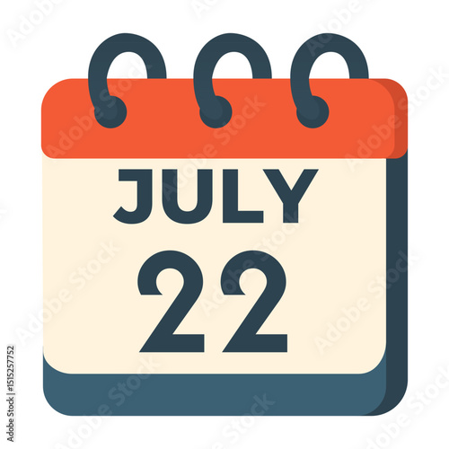 July 22 calendar vector on white background
Vector calendar with date