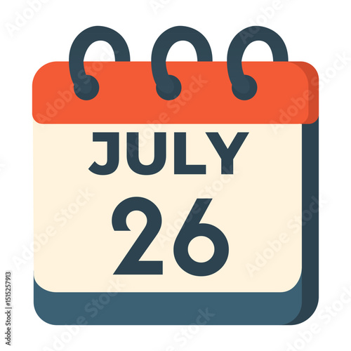 July 26 calendar vector on white background
Vector calendar with date