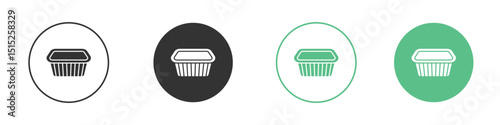 Aluminum foil food container icon logo vector set. Graphic design elements