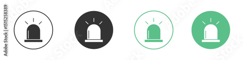 Ambulance siren icon logo vector set. Graphic design elements