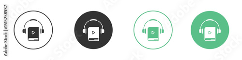 Audiobook icon logo vector set. Graphic design elements
