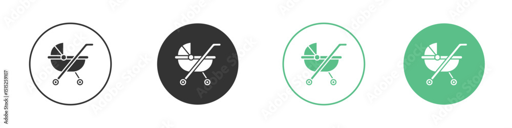 Fotografie Baby carriage icon logo vector set. Graphic design elements