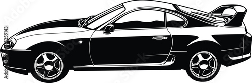 Classic American vintage sportscar vector illustration 