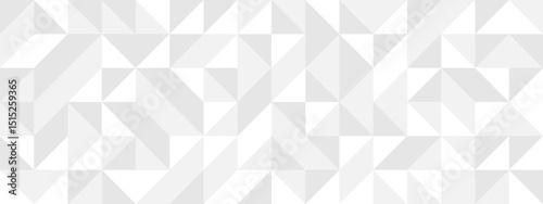 White seamless background of triangles in modern style, flat vector illustration. Cover of gray geometric shapes in retro texture for web design or postcard.