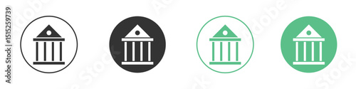 Bank icon logo vector set. Graphic design elements