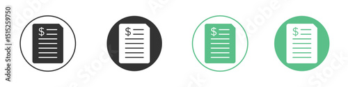 Bank statement icon logo vector set. Graphic design elements