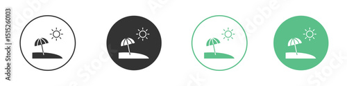 Beach icon logo vector set. Graphic design elements