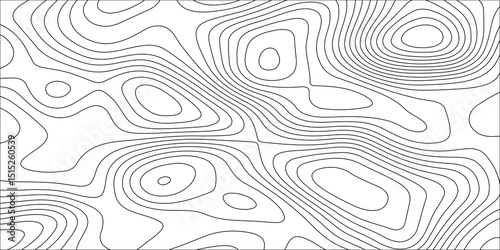 Abstract white contour wave lines topographic background, lines map seamless pattern, modern wallpaper texture and realistic design used for banner and posters, mountain relief geographic pattern.