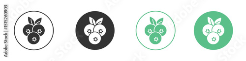 Blueberry icon logo vector set. Graphic design elements