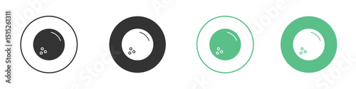 Bowling ball icon logo vector set. Graphic design elements
