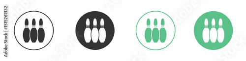 Bowling pins icon logo vector set. Graphic design elements