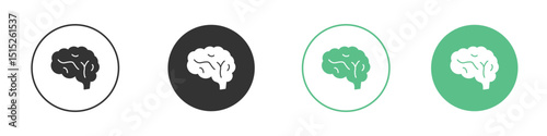 Brain icon logo vector set. Graphic design elements