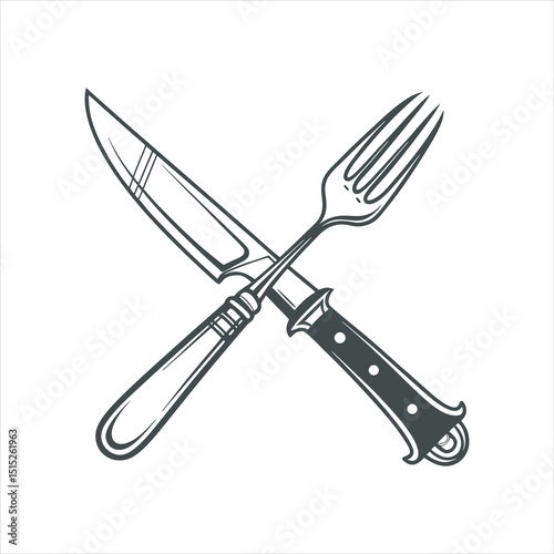 silhouette cutlery icon vector illustration cut out white background