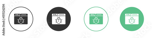 Bug icon logo vector set. Graphic design elements