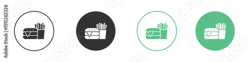 Burger Fries icon logo vector set. Graphic design elements
