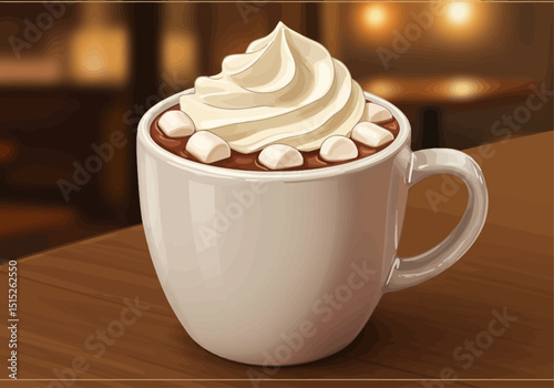 Hot chocolate with whipped cream