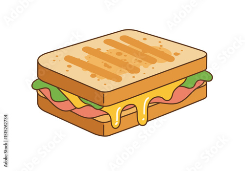 Grilled cheese sandwich illustration