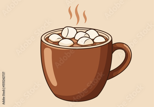 Hot chocolate in mug with marshmallows