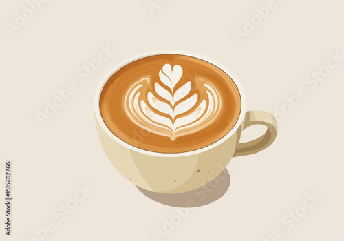 Latte in coffee cup