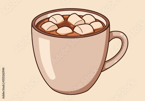 Warm beverage in mug illustration