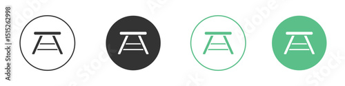 Camping table icon logo vector set. Graphic design elements