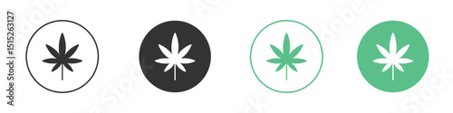 Cannabis leaf icon logo vector set. Graphic design elements