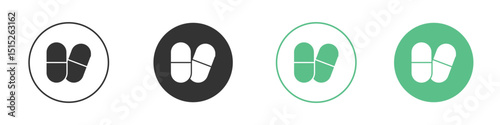 Capsule icon logo vector set. Graphic design elements