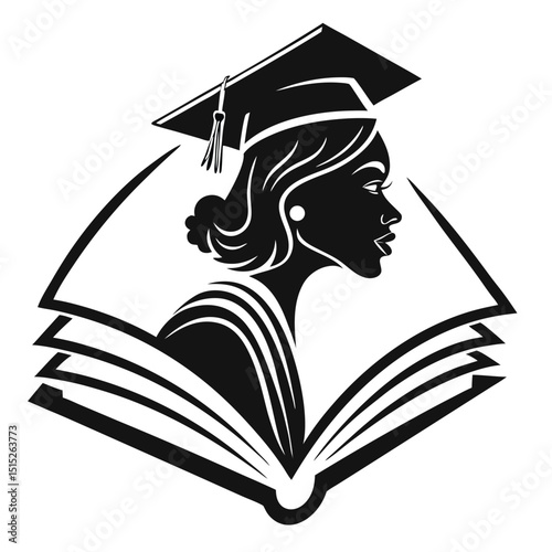 Education logo vector silhouette black color education icon