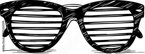Fashion statement accessory stylish striped sunglasses urban setting digital creative perspective trendy