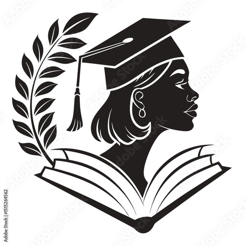 Education logo vector silhouette black color education icon