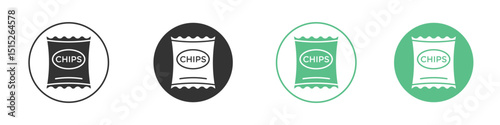 Chips icon logo vector set. Graphic design elements