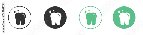 clean tooth icon logo vector set. Graphic design elements