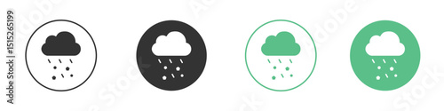 Cloud hail icon logo vector set. Graphic design elements