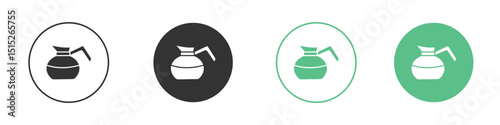 Coffee pot icon logo vector set. Graphic design elements