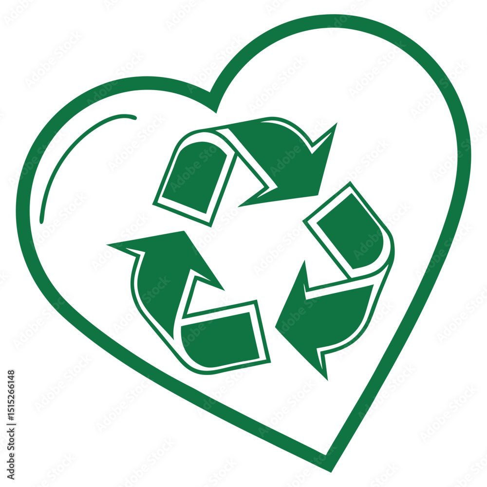 Fototapeta premium recycle symbol on green