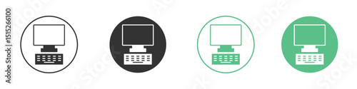 Computer icon logo vector set. Graphic design elements