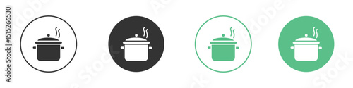 Cooking pot icon logo vector set. Graphic design elements