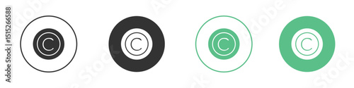 Copyright icon logo vector set. Graphic design elements