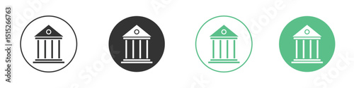 Court icon logo vector set. Graphic design elements