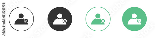Delete user icon logo vector set. Graphic design elements