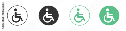 Disable icon logo vector set. Graphic design elements