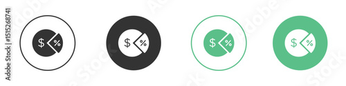 Dividend icon logo vector set. Graphic design elements