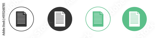 Document icon logo vector set. Graphic design elements