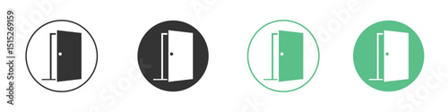 Door icon logo vector set. Graphic design elements