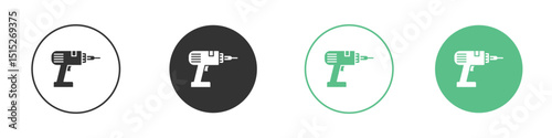 Drill icon logo vector set. Graphic design elements