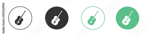 Electric Guitar icon logo vector set. Graphic design elements