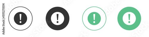 Exclamation button icon logo vector set. Graphic design elements